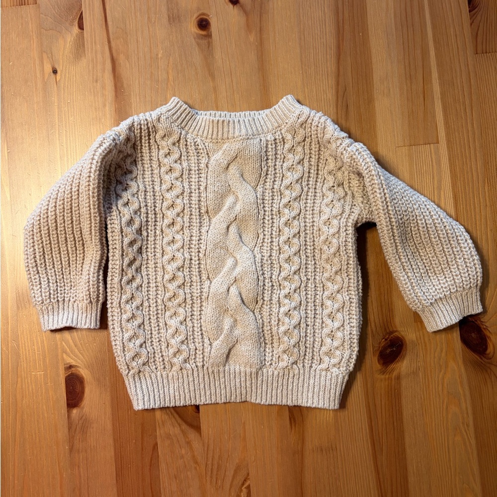 Cat & Jack Beige Cable Knit Sweater